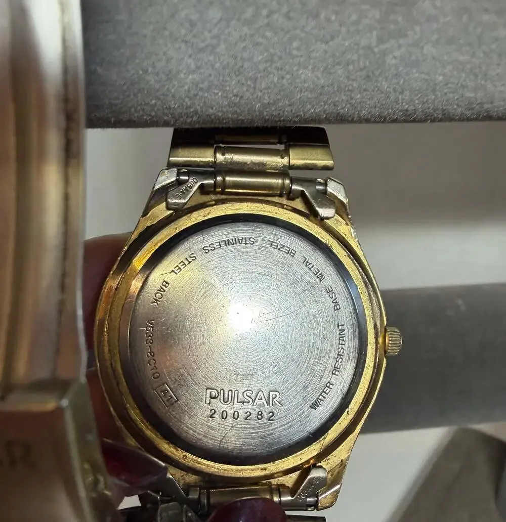 Pulsar Quartz Diver Style Gold-Tone Watch with Day-Date